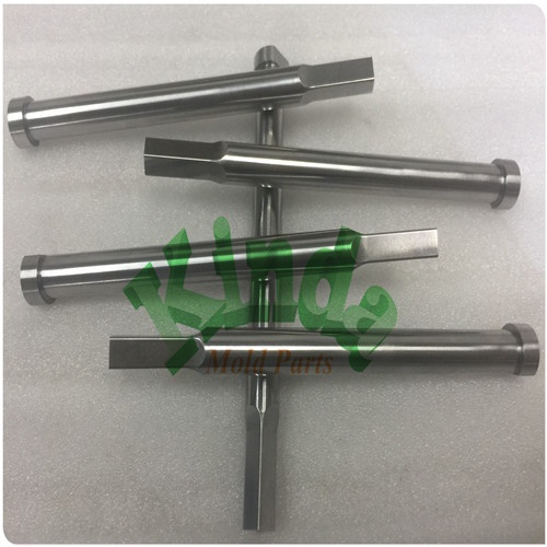 High precision shoulder punch with square blade, Fibro standard piercing punch with cylindrical head, Scheneidstempel ISO 8020