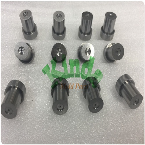 High precision special piercing die buttons with cylindrical head, custom matriex with EDM thru inner hole, round carbide dies with high quality